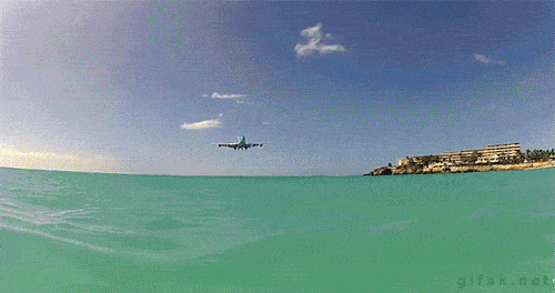 plane over beach