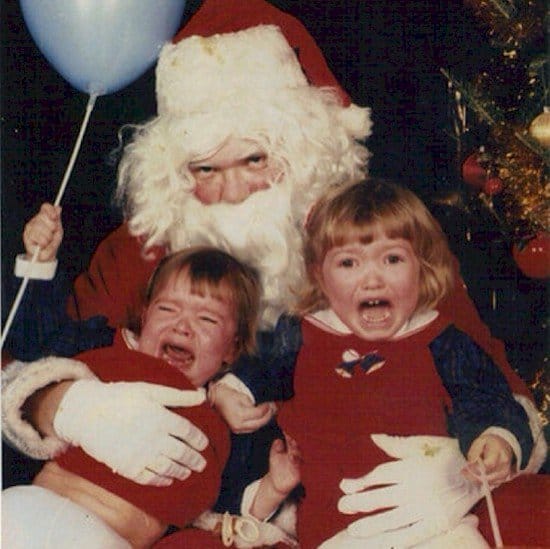 santa balloon kids scream