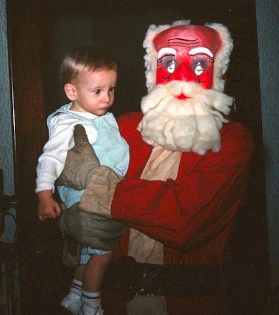 santa with mask gloves