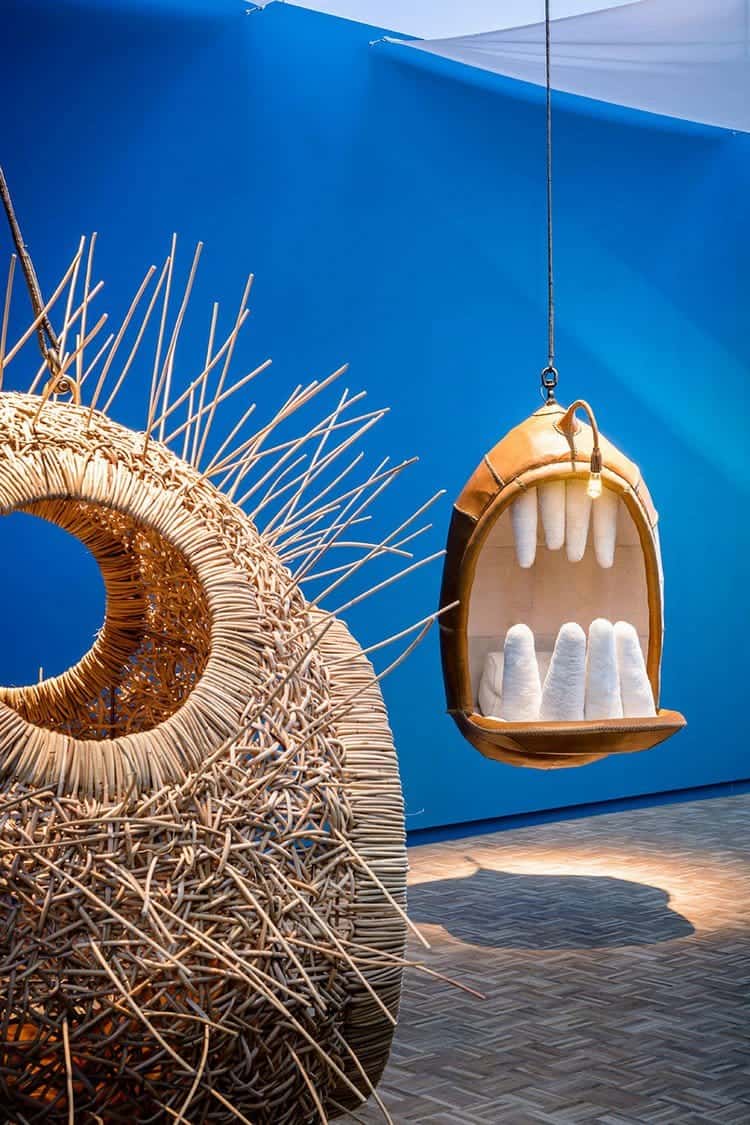 spiky and teeth hanging chairs