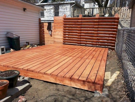 stained decking