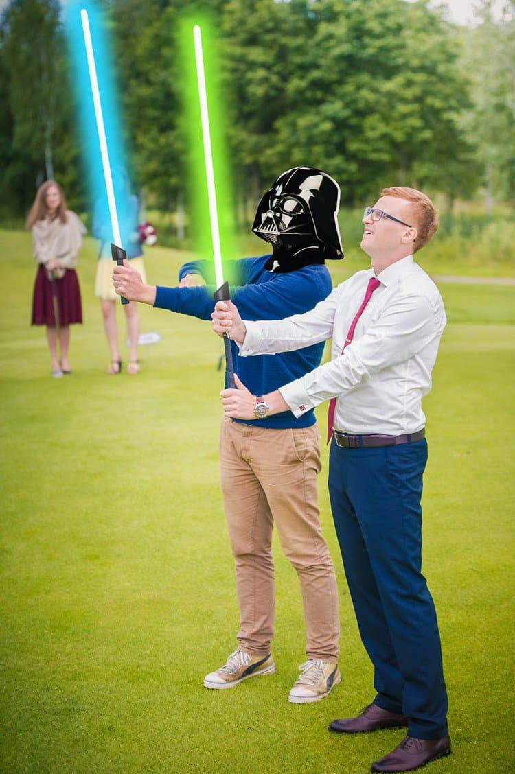 star wars wedding light sabers