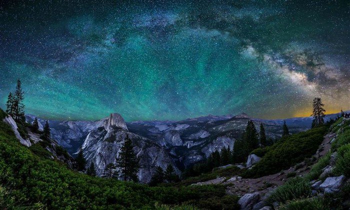 starry sky yosemite