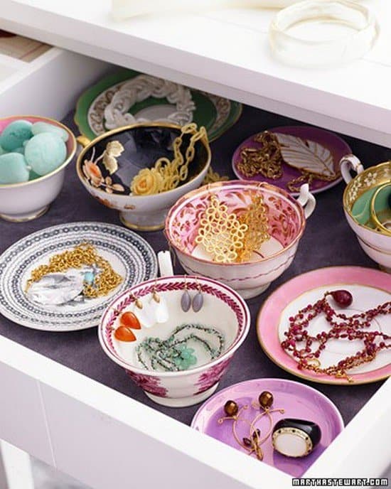 teacups saucers jewelry holders