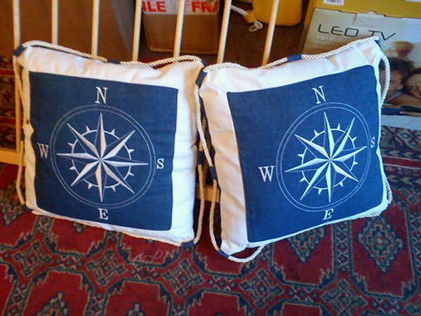 wonky compass cushions