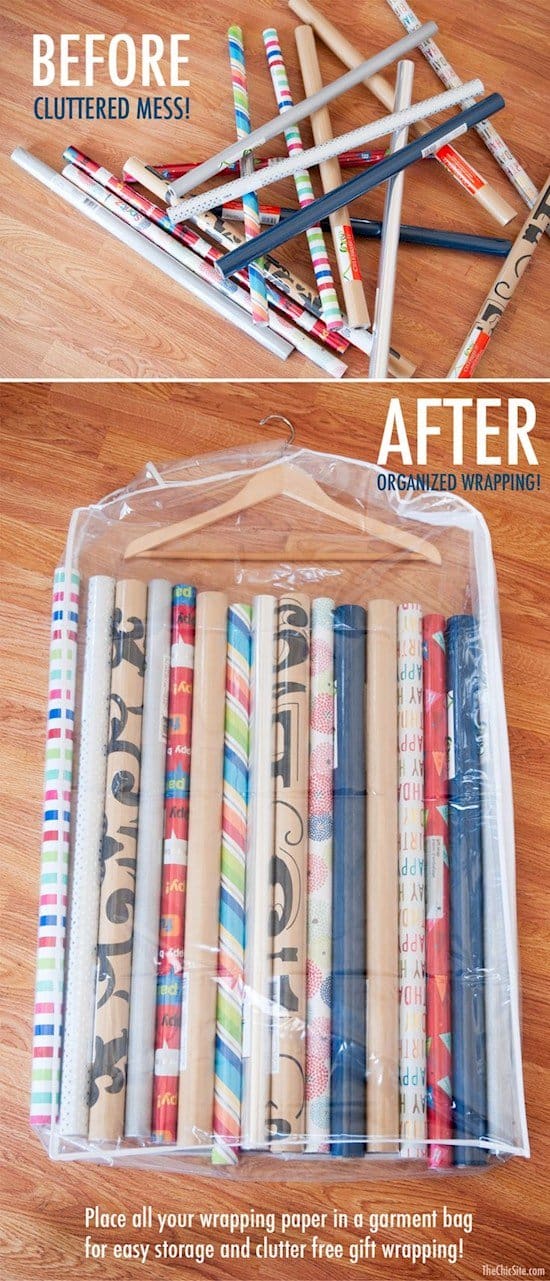 wrapping paper storage