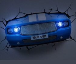 Blue Car Night Light wall