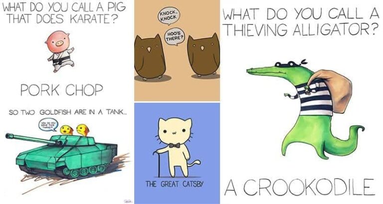 Cute Hilarious Illustrated Pun