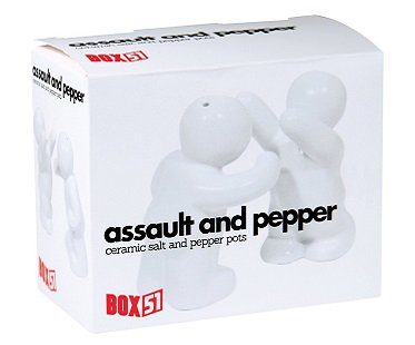 Fighting Salt And Pepper Shakers box