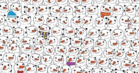 Hidden Panda Snowmen Picture