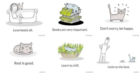 Life Lessons Cats Illustrations Last Lemon