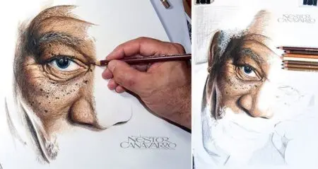Morgan Freeman Portrait Colored Pencils