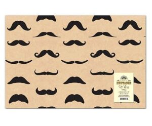 Mustache Gift Wrap Paper brown