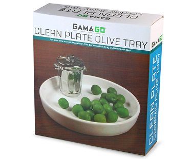 Olive Plate And Mini bin trash