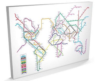 World Metro Map tube train
