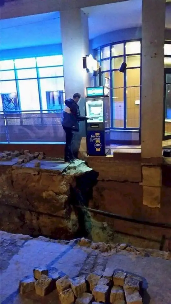 atm crumbling floor