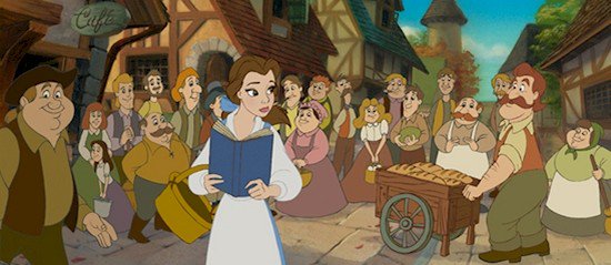 belle and townspeople