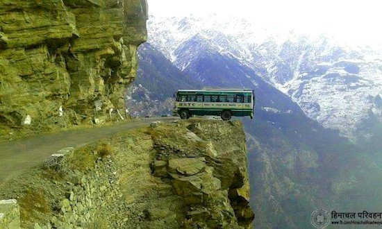 bus cliff edge