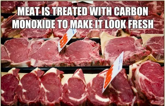 cuts of meat treated with carbon monoxide 