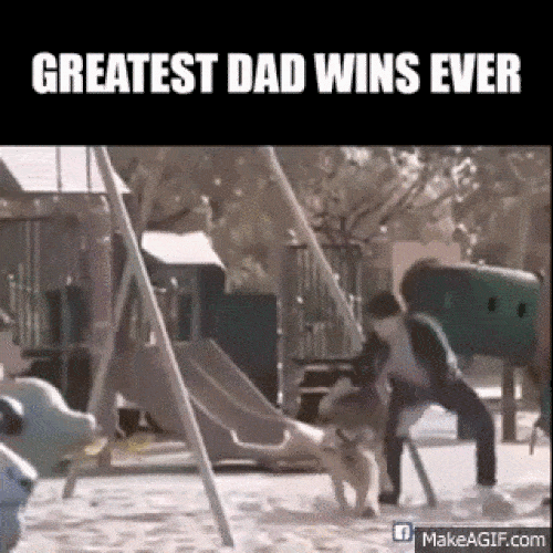 dad saving kid swing