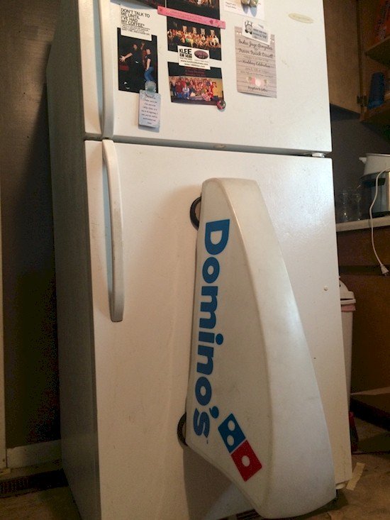 dominos sign fridge
