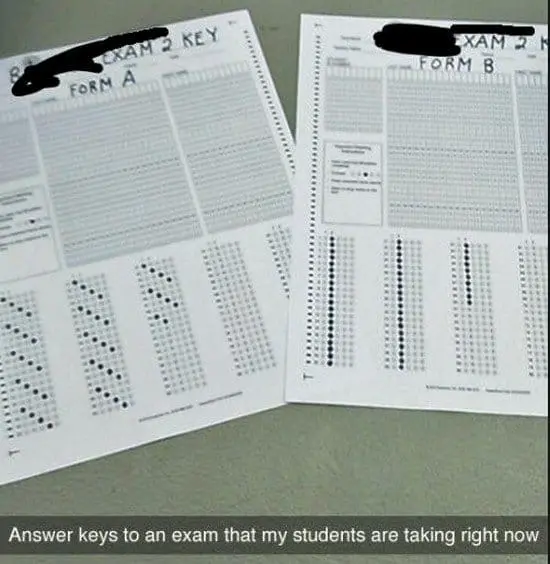 exam answer keys