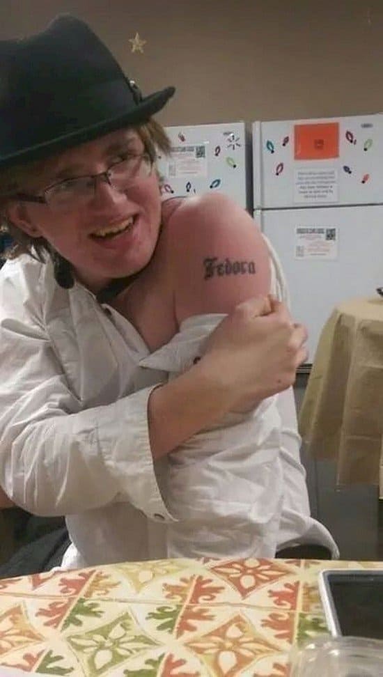 fedora tattoo guy