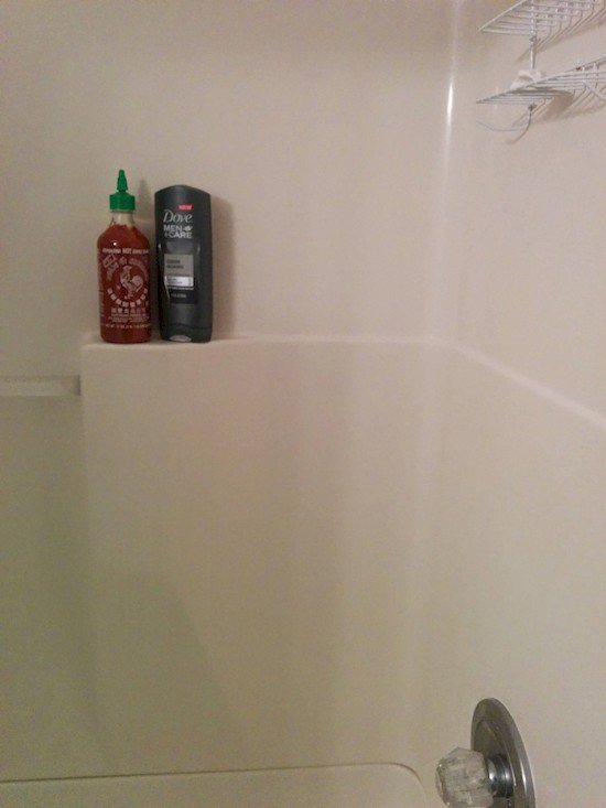hot sauce in shower