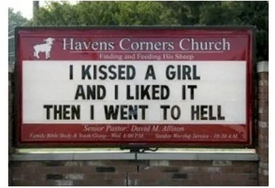 kissed went hell sign