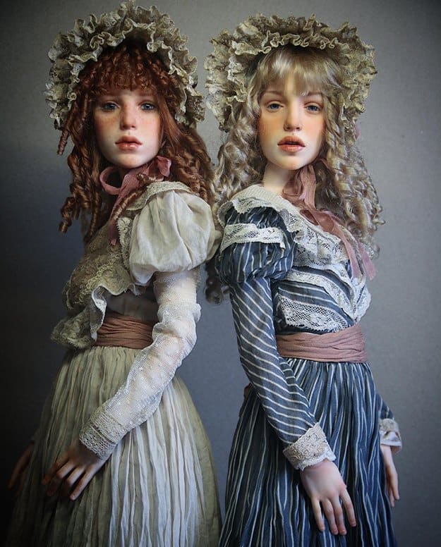 realistic-doll-faces-polymer-clay-michael-zajkov-pair