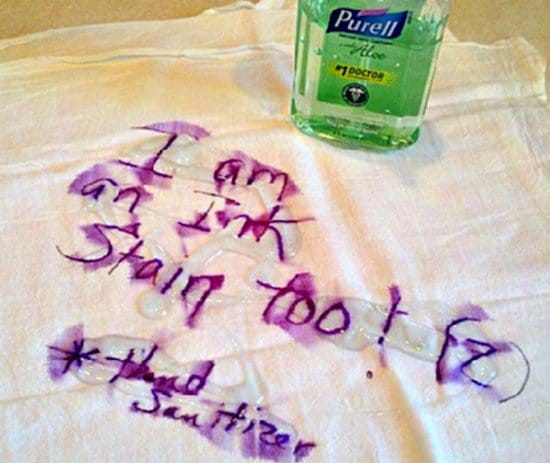 sanitizer stains