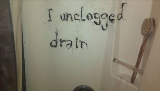 unclogged drain hair