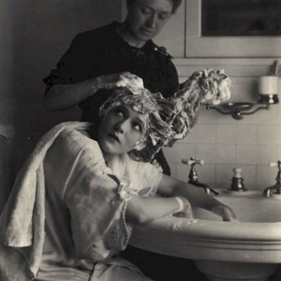 woman hair wash