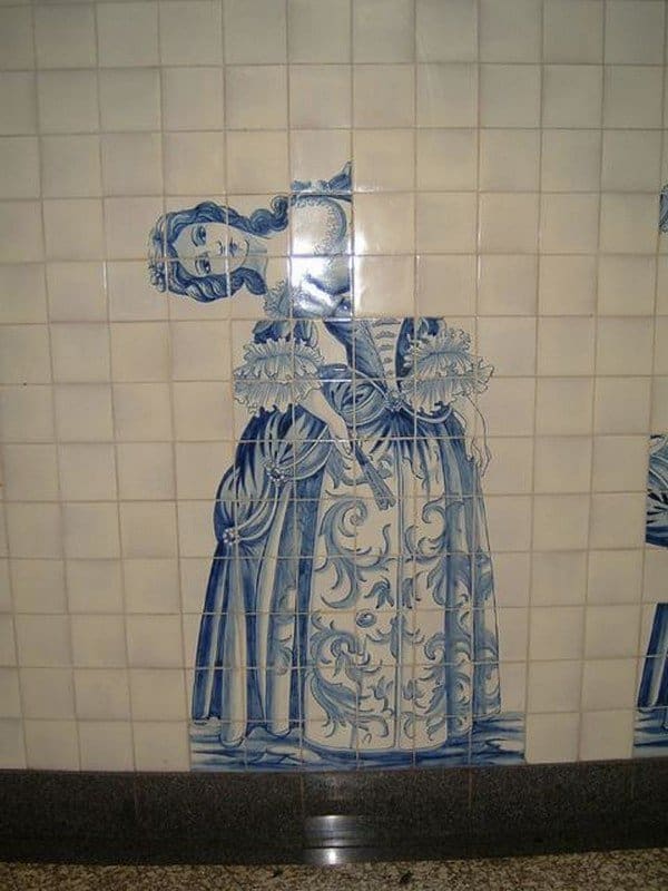 wonky tiles woman