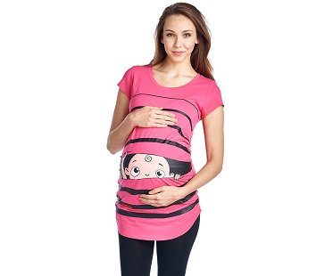Peeking Baby Maternity T-Shirt