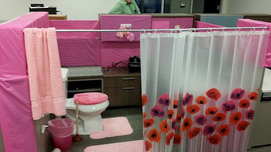 bathroom prank office