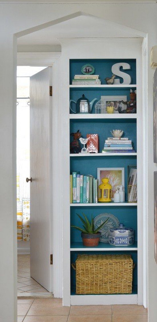 blue shelves