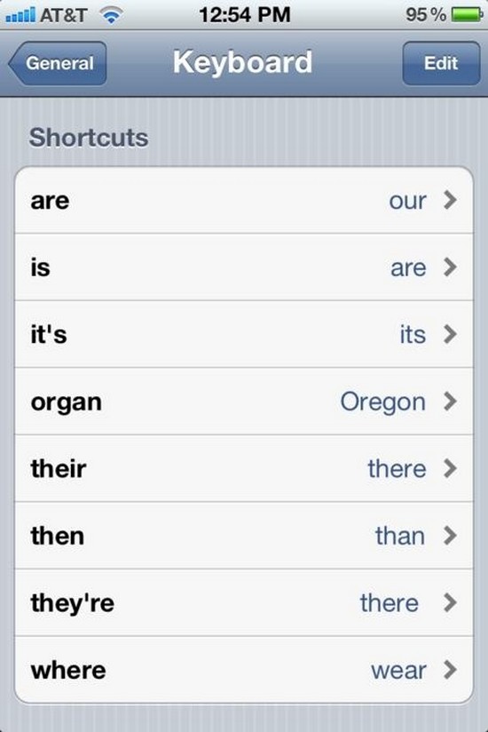 changed keyboard shortcuts