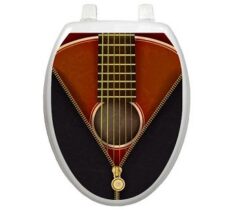 classic guitar toilet decal