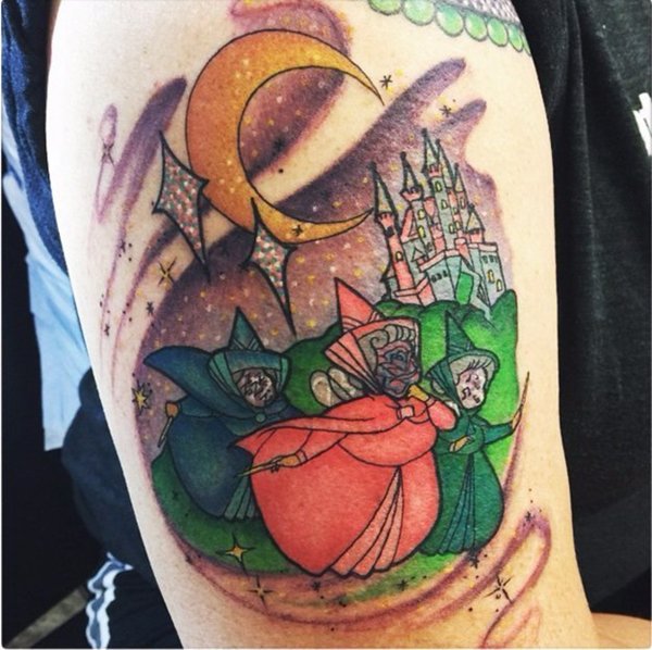 colorful-tattoos-castle