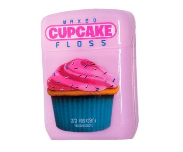 cupcake dental floss pink