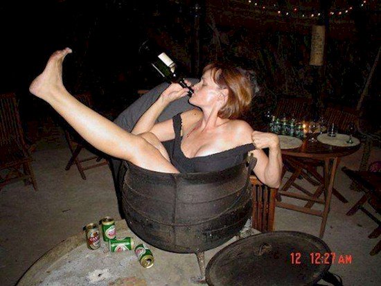 drinking cauldron woman