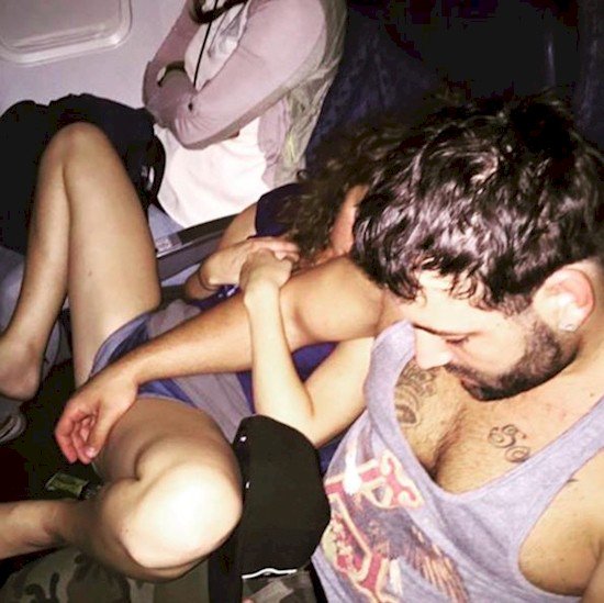drunk couple plane