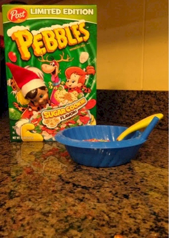 elf cereal box