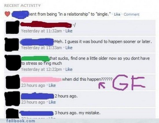 facebook relationship status fail