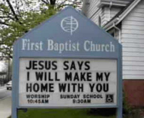 home jesus sign