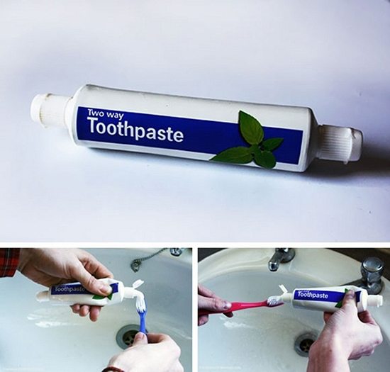 invention two ended toothpaste