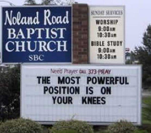knees church sign