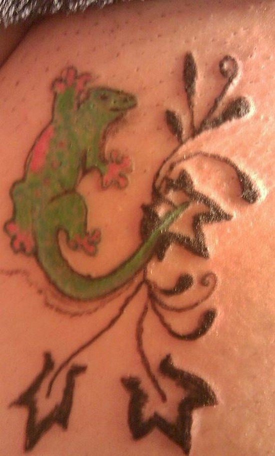 lizard tattoo fail