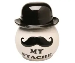 mustache cookie jar
